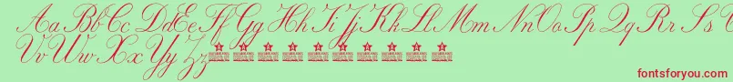 MarriageMomentPersonalUse Font – Red Fonts on Green Background