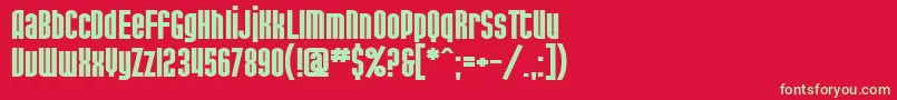SfPortMckenzieExtendedBold-Schriftart – Grüne Schriften auf rotem Hintergrund