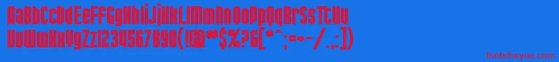 フォントSfPortMckenzieExtendedBold – 赤い文字の青い背景