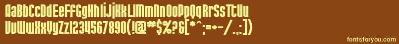 SfPortMckenzieExtendedBold-fontti – keltaiset fontit ruskealla taustalla