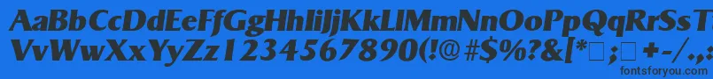 MatroxDisplaySsiItalic-Schriftart – Schwarze Schriften auf blauem Hintergrund