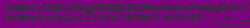 Fonte MatroxDisplaySsiItalic – fontes pretas em um fundo violeta