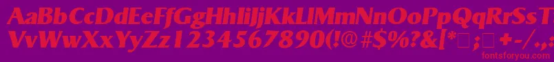MatroxDisplaySsiItalic-fontti – punaiset fontit violetilla taustalla