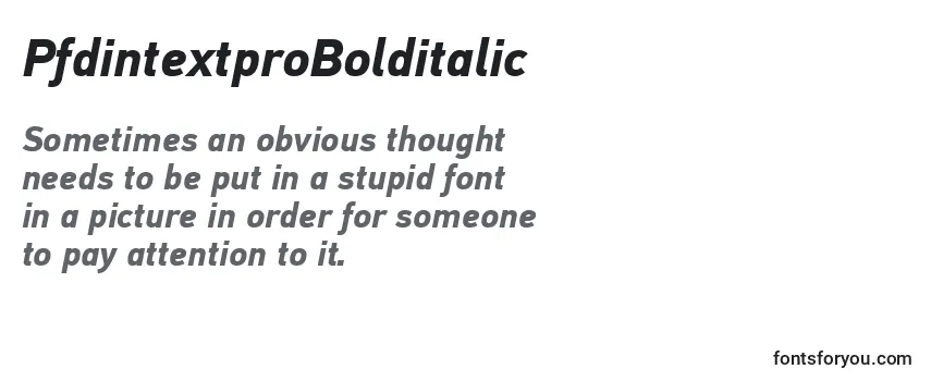 Review of the PfdintextproBolditalic Font