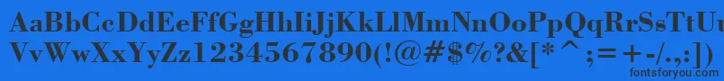 BodoniBoldBt Font – Black Fonts on Blue Background