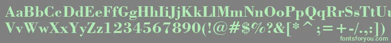 BodoniBoldBt Font – Green Fonts on Gray Background