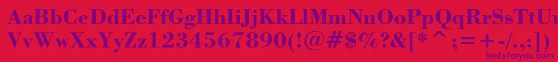 BodoniBoldBt Font – Purple Fonts on Red Background