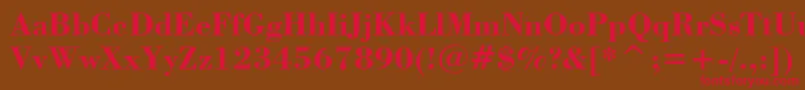 BodoniBoldBt Font – Red Fonts on Brown Background