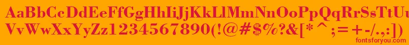 BodoniBoldBt Font – Red Fonts on Orange Background