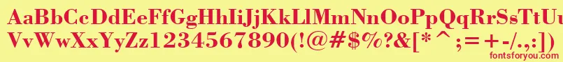 BodoniBoldBt Font – Red Fonts on Yellow Background