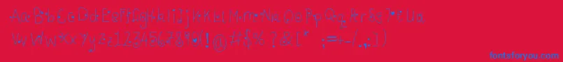 LcLookWithYourHeart Font – Blue Fonts on Red Background