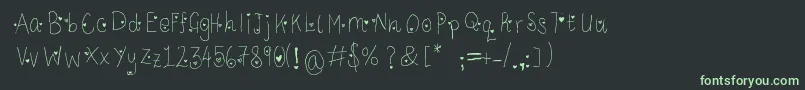 フォントLcLookWithYourHeart – 黒い背景に緑の文字