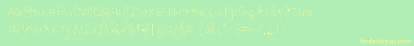 LcLookWithYourHeart Font – Yellow Fonts on Green Background