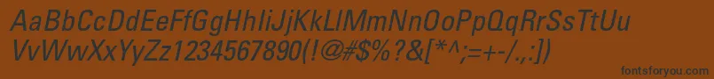 UniversltstdCnobl Font – Black Fonts on Brown Background