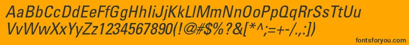 UniversltstdCnobl Font – Black Fonts on Orange Background