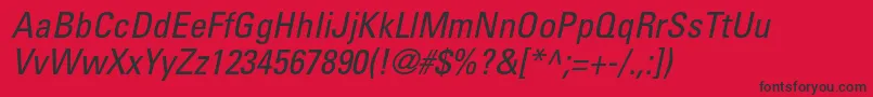UniversltstdCnobl Font – Black Fonts on Red Background