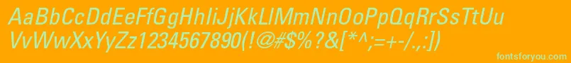 UniversltstdCnobl Font – Green Fonts on Orange Background