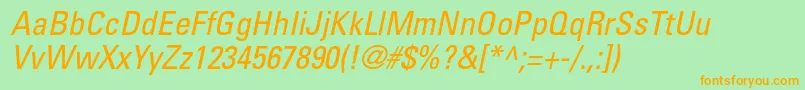 UniversltstdCnobl Font – Orange Fonts on Green Background