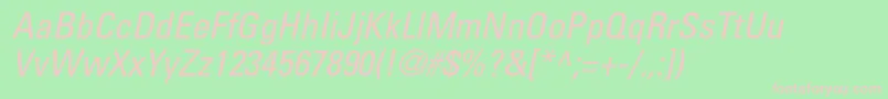 UniversltstdCnobl Font – Pink Fonts on Green Background