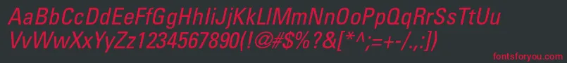 UniversltstdCnobl Font – Red Fonts on Black Background