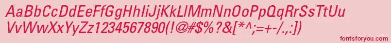 UniversltstdCnobl Font – Red Fonts on Pink Background