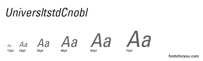 UniversltstdCnobl Font Sizes