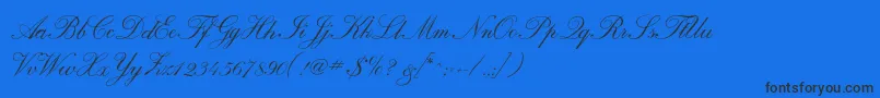 Police Calligraphrussianc – polices noires sur fond bleu