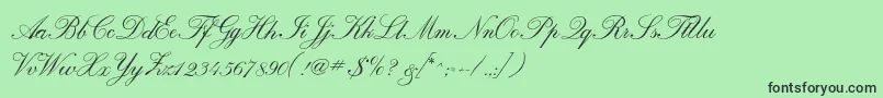 Fonte Calligraphrussianc – fontes pretas em um fundo verde