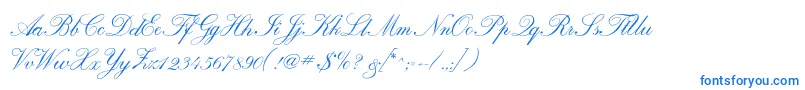 フォントCalligraphrussianc – 白い背景に青い文字