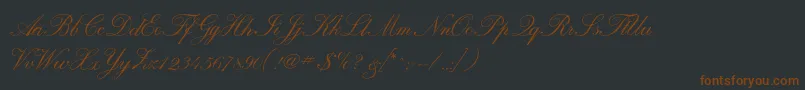 Calligraphrussianc-fontti – ruskeat fontit mustalla taustalla