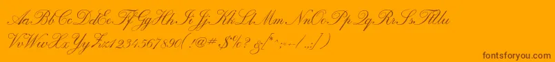 Calligraphrussianc Font – Brown Fonts on Orange Background