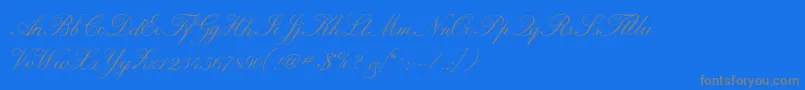 Czcionka Calligraphrussianc – szare czcionki na niebieskim tle