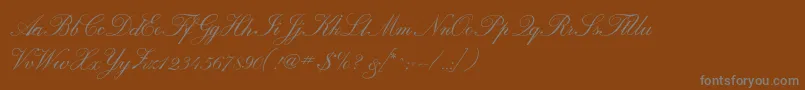 Calligraphrussianc-Schriftart – Graue Schriften auf braunem Hintergrund