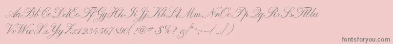 Calligraphrussianc-Schriftart – Graue Schriften auf rosa Hintergrund