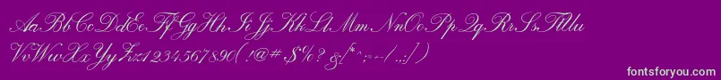 Calligraphrussianc-fontti – vihreät fontit violetilla taustalla