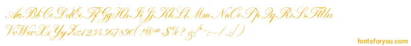 Calligraphrussianc-fontti – oranssit fontit valkoisella taustalla