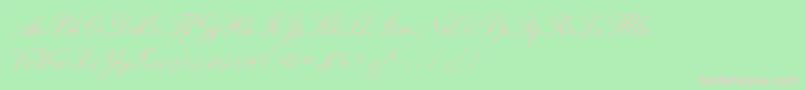 Calligraphrussianc-fontti – vaaleanpunaiset fontit vihreällä taustalla