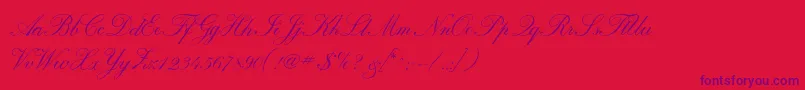 Calligraphrussianc Font – Purple Fonts on Red Background