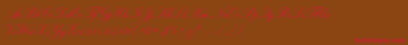 Calligraphrussianc-Schriftart – Rote Schriften auf braunem Hintergrund