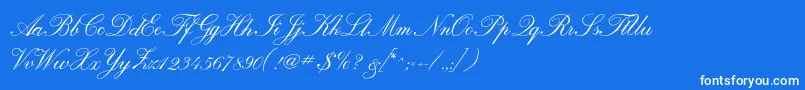 Calligraphrussianc Font – White Fonts on Blue Background