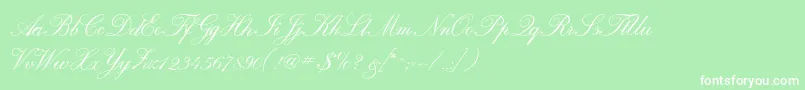 フォントCalligraphrussianc – 緑の背景に白い文字