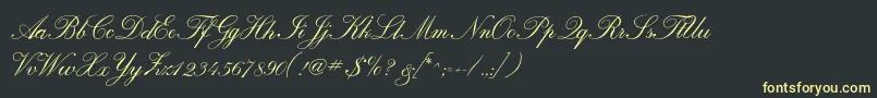 Calligraphrussianc-Schriftart – Gelbe Schriften auf schwarzem Hintergrund
