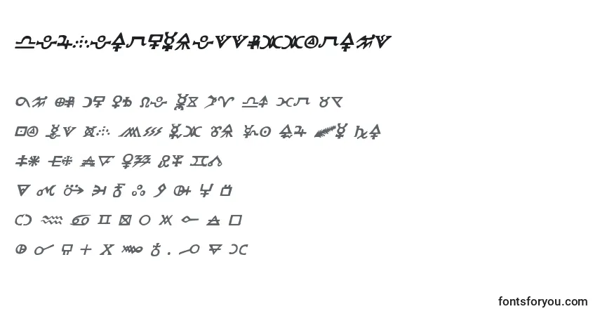 Hermeticspellbookital Font – alphabet, numbers, special characters