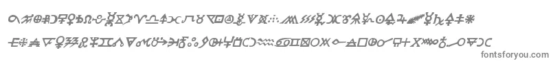 Hermeticspellbookital-Schriftart – Graue Schriften auf weißem Hintergrund