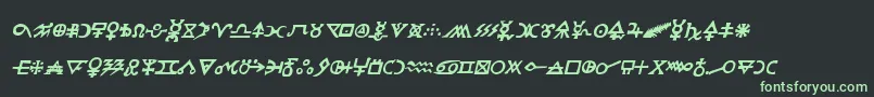 Hermeticspellbookital Font – Green Fonts on Black Background