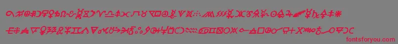Hermeticspellbookital Font – Red Fonts on Gray Background
