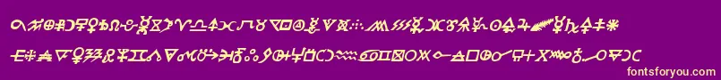 Hermeticspellbookital Font – Yellow Fonts on Purple Background