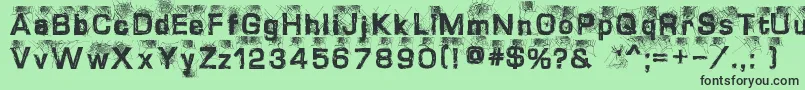 DirtySweb Font – Black Fonts on Green Background