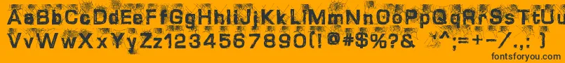 DirtySweb-Schriftart – Schwarze Schriften auf orangefarbenem Hintergrund