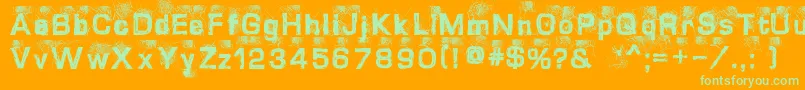 DirtySweb Font – Green Fonts on Orange Background